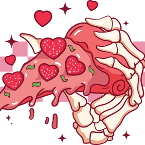Valentine's Day Pizza Lover Design - DTF Ready To Press