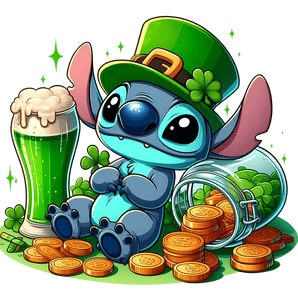 Disney Stitch St Patty's Design - DTF Ready To Press