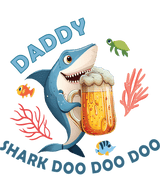 Daddy Shark Doo Doo Doo Design - DTF Ready To Press