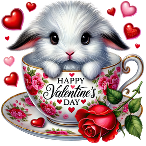 Happy Valentine's Day Bunny Design | Iris DTF