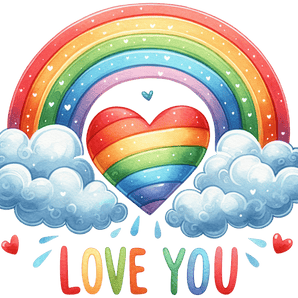 Love You Rainbow Valentine's Day Design | Iris DTF