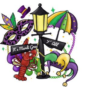 It's Mardi Gras Y'all Design DTF-Ready to Press | Iris DTF