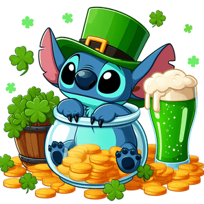 Disney Stitch - Green Beer Saint Patty's Design | Iris DTF