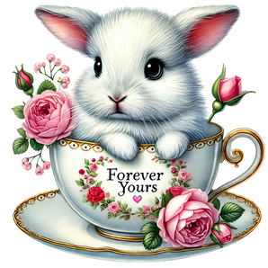 Happy Valentine's Day Bunny Coffee Design | Iris DTF