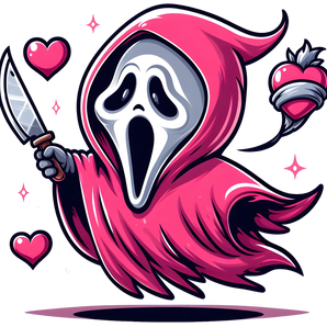 Ghostface Couple Heart Design - DTF Ready To Press
