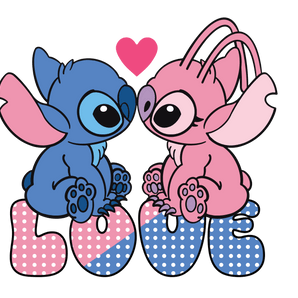 Stitch Valentine's Day Love Design - DTF Ready To Press