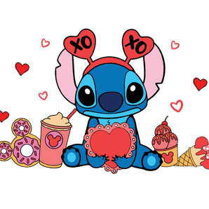 Disney Stitch Valentine's Day XOXO Design | Iris DTF