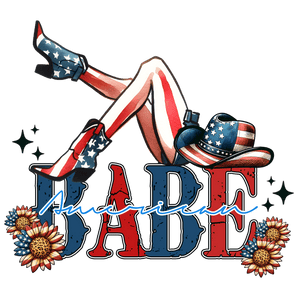 American Babe Western Design - DTF Ready To Press