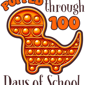 Popped Through 100 Days of School Dino Design | Iris DTF