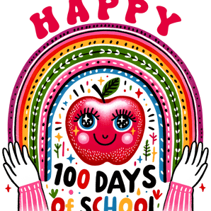 Happy 100 Days of School Rainbow Teacher Design | Iris DTF