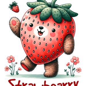 Starwbearry Bear Design - DTF Ready To Press