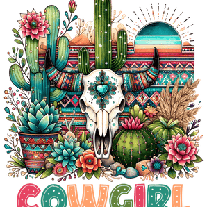 Cow Girl Western Design - DTF Ready To Press