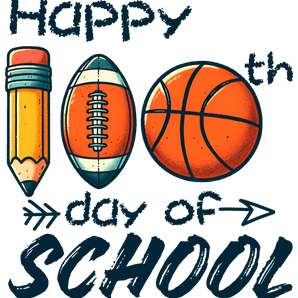 Happy 100th Day of School Basketball Design | Iris DTF