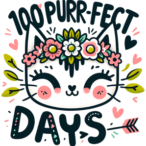 100 Purr-fect Days Cat Lover Design | Iris DTF