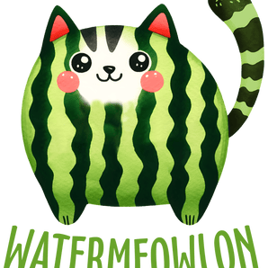 Watermeowlon Cat Design - DTF Ready To Press