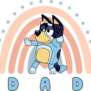 Bluey Dad Bandit Dance Design - DTF Ready To Press