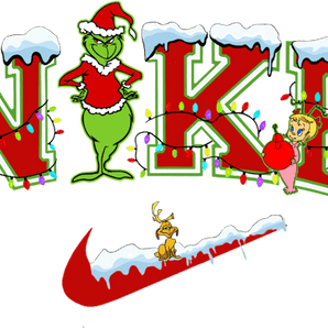 Grinch Nike Christmas Design - DTF Ready To Press