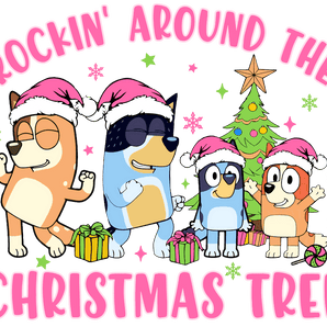 Bluey Christmas Tree Design - DTF Ready To Press