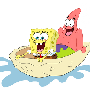 Sponge Bob and Patrick Rafting Cartoon Design | Iris DTF