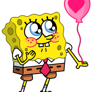 Sponge Bob Cartoon Love Design - DTF Ready To Press