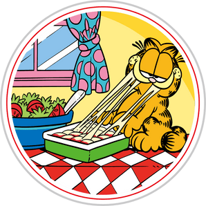 Eating Lasagna Garfield Cartoon Design | Iris DTF