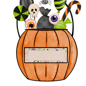 Halloween Orange Candy Bucket Design | Iris DTF