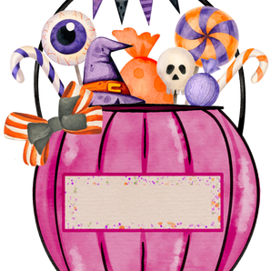 Halloween Pink Candy Bucket Design | Iris DTF