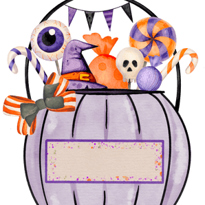 Halloween Purple Candy Bucket Design | Iris DTF