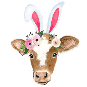 Easter Cow Design - DTF Ready To Press
