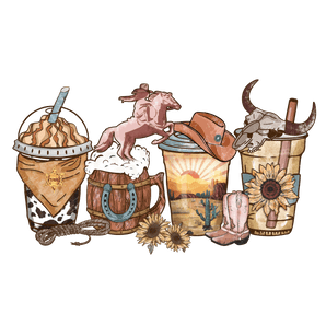 Western Drink Design - DTF Ready To Press