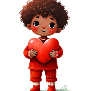 Boy Holding A Big Heart Design | Iris DTF
