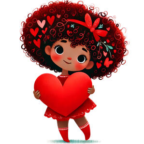 Girl Holding A Big Heart Design | Iris DTF