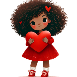 Valentine's Day Girl Holding A Big Heart Design | Iris DTF