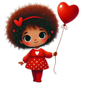 Valentine's Day Girl Holding A Balloon Design | Iris DTF