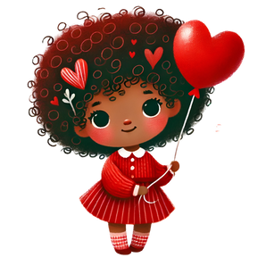 Girl Holding A Red Balloon Design | Iris DTF