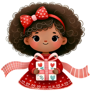 Girl Holding A Present Design | Iris DTF