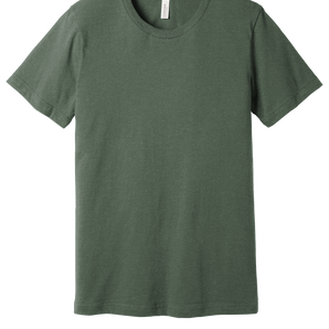 Bella + Canvas 3001CVC Unisex CVC Blend Short Sleeve T-Shirt – Heather Military Green