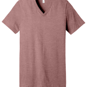 Bella + Canvas 3005CVC Unisex V-Neck CVC Blend Short Sleeve T-Shirt – Heather Mauve