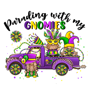 Parading with My Gnomies - Mardi Gras Design | Iris DTF