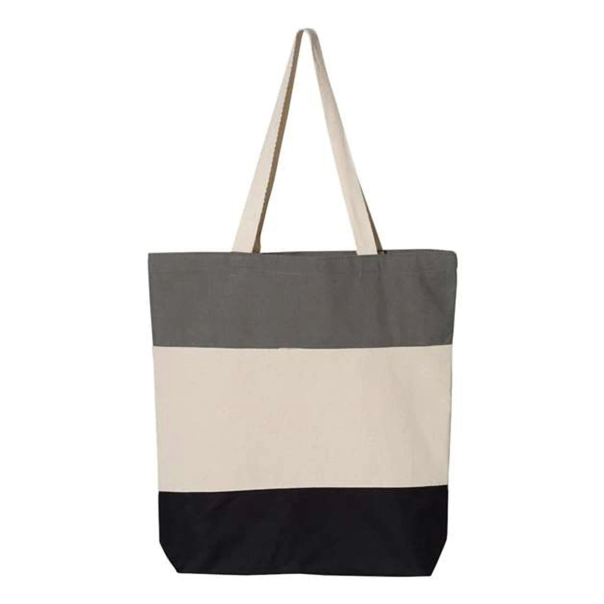 Q-Tees Tri-Color Canvas Tote Bags Mini Shopper - Q125900D - Iris DTF 