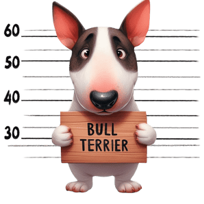 Bull Terrier Sad Dog Design - DTF Ready To Press