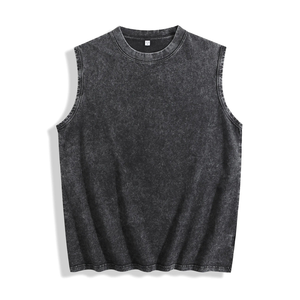 Acid Wash Distressed Sleeveless Top - Oversized Vintage Muscle Tee - Iris DTF 