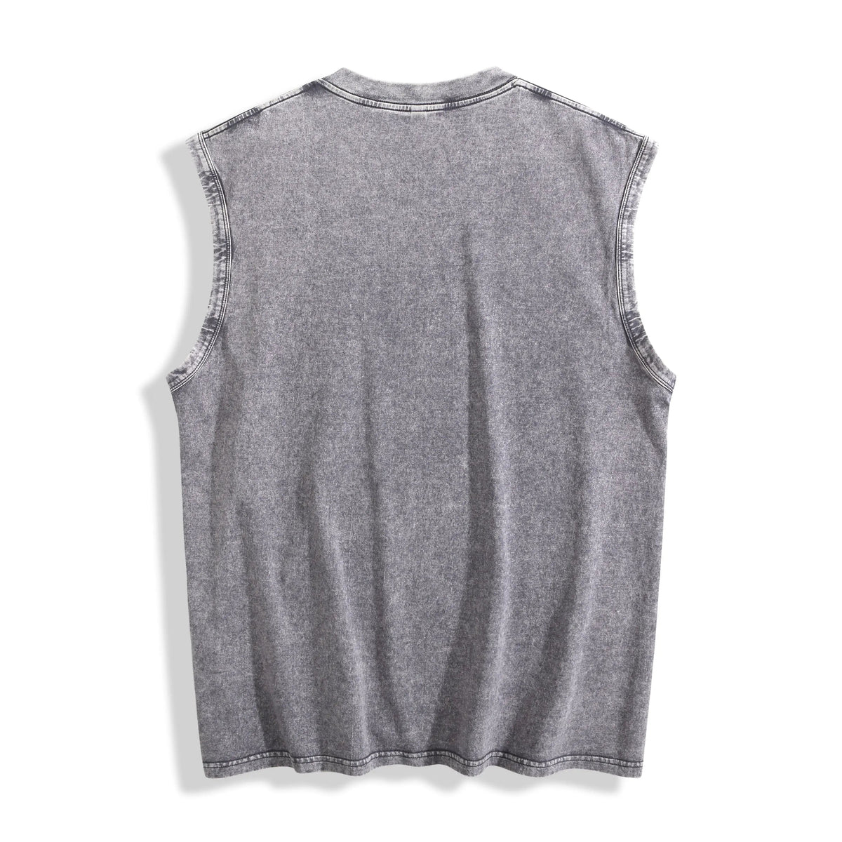 Acid Wash Distressed Sleeveless Top - Oversized Vintage Muscle Tee - Iris DTF 