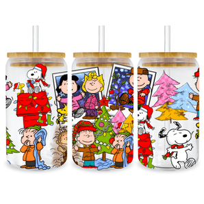 UV DTF 16 oz Libbey Cup Wrap Christmas Peanuts | Iris DTF