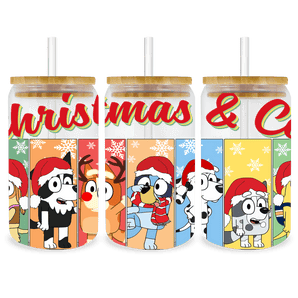 UV DTF 16 oz Libbey Glass Cup Wrap Christmas | Iris DTF