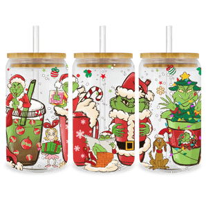 UV DTF 16 oz Libbey Cup Christmas Grinch V1 | Iris DTF