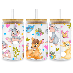 UV DTF 16 Oz Libbey Glass Cup Wrap -  Disney Bambi