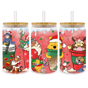 UV DTF 16 oz Libbey Glass Cup Winnie the Pooh 1 | Iris DTF