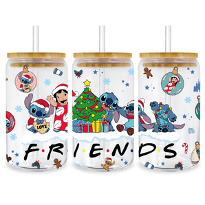 Lilo and Stitch Friends Glass Cup Wrap | Iris DTF