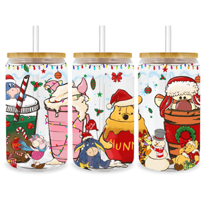 UV DTF 16 oz Libbey Glass Cup Winnie the Pooh | Iris DTF
